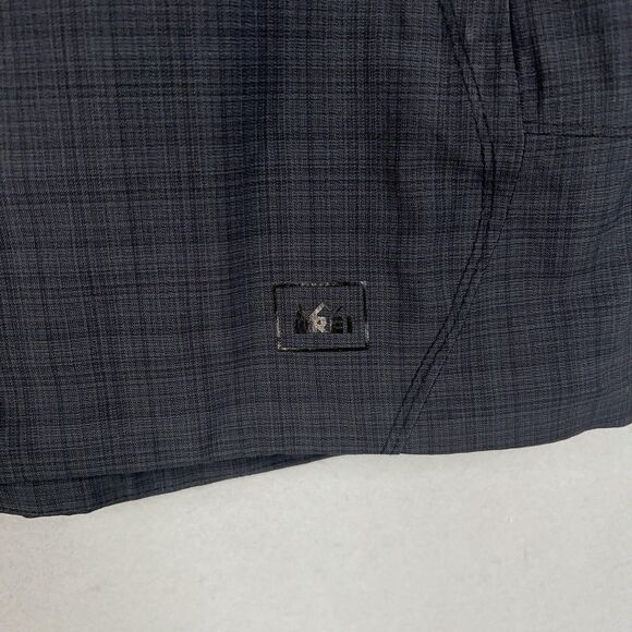 REI Jacket Womens Medium Gray Plaid Windproof Outdoor Hiking Elements Softshell - Picture 4 of 14